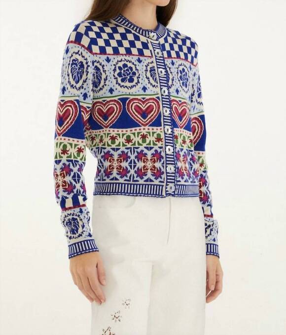 FARM RIO Sweaters - NEW FARM RIO kaleidoscope knit cardigan in multi